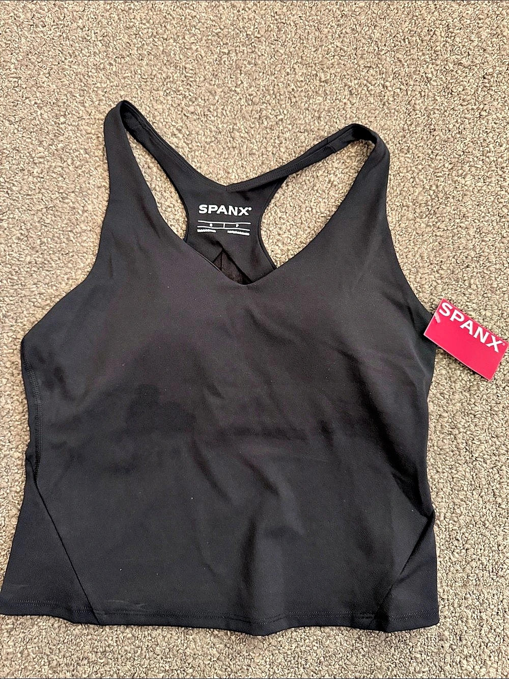 SPANX BoostUp V-Neck Shelf Tank Black